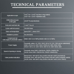 Пневматические электрические шиберные затворы для сверхвысокого вакуума с фланцами ISO-F GB-<span class=keywords><strong>LP</strong></span>, управляемые давлением - Product Image 5