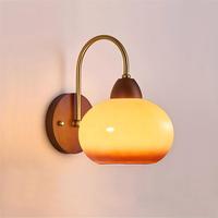 Lampe murale en bois massif de noyer rétro nordique, design artistique moderne et simple pour chambre à coucher, chevet, escalier, salon, mur d'arrière-plan
