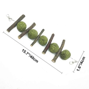 Small Animal <strong>Toy</strong>, <strong>Pet</strong> Snack <strong>Toy</strong> with Grass Cake, Apple Wood Chewing Sticks Natural Grass Ball <strong>Rabbit</strong> Hamster Guinea Pig - Product Image 2