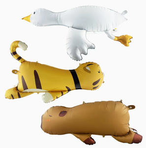 Ballons en aluminium animaux de la ferme et de la <span class=keywords><strong>jungle</strong></span> : Capybara, Oie blanche, Tigre de dessin animé – Ballons Mylar à l'hélium pour la décoration de fêtes d'anniversaire d'enfants - Product Image 1