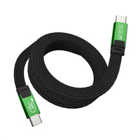 Cable de Carga Rápida Thunderbolt 5 USB C 80Gbps, Plano, de Aleación de Aluminio y Nailon, Tipo C PD, para Banco de Energía y Computadora