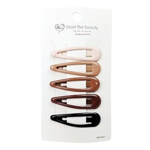 Pince à cheveux en métal en forme d'étoile couleur thé au lait, pince latérale pour frange, accessoires de mode simples pour femmes, vente en gros 2-Yuan Store - Product Image 5