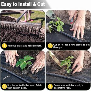 Vườn cỏ dại rào cản cảnh quan vải dệt cuộn mặt đất che phủ màu đen <span class=keywords><strong>mulch</strong></span> cho cảnh quan đường lái xe sỏi - Product Image 6
