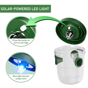 X-pest 2024 thiết kế tốt không thấm nước thân thiện với môi năng lượng mặt trời led trái cây fly bẫy kiểm soát dịch hại nhựa năng lượng mặt trời powered wasp bẫy - Product Image 2