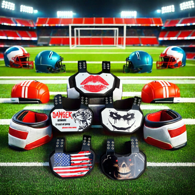2024 Factory Wholesale American Football Protective Gear for Youth & Adults PBT Shoulder Pads Low Back Rear Protector Backplate