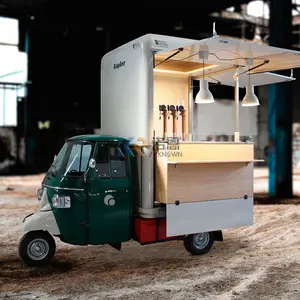 新设计啤酒吧亭饮料咖啡车快餐车移动餐车电动三轮车猿餐车