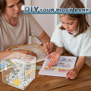 Hiện Đại Rõ Ràng Acrylic Con Heo Đất Ngân Hàng Tiền Thật Hiển Thị Rack & Đồng Xu Tiết Kiệm Jar Tiền Trong Suốt Hộp Cho Người Lớn - Product Image 4