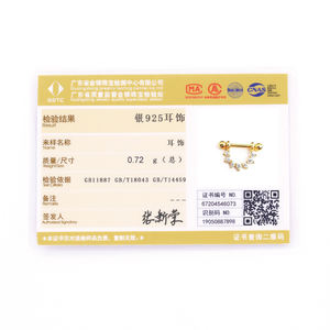 แพลทินัม-เดี่ยว S925เงินสเตอร์ลิงร่างกายมนุษย์เจาะต่างหูไมโครฝังเพทายรูปตัวยูต่างหูสตั๊ด - Product Image 6