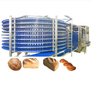 Menara pendingin Spiral conveyor untuk biskuit roti makanan