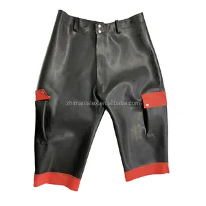 Sexy Heren Rubber Korte Gummi Latex Broek Met Zakken Panty 0.4Mm 0.6Mm 1Mm Rubber