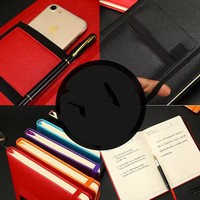 Offre Spéciale cahier en cuir PU avec porte-stylo élastique couverture rigide bureau écriture planificateur Agenda couture reliure poche pour téléphone