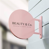 Enseigne circulaire extérieure en aluminium, double face, étanche, éclairée par LED, personnalisable, pour publicité, logo d'entreprise, enseigne de magasin