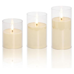 Bougie sans flamme en paraffine de verre, bougie LED scintillante, bougie LED sans fumée, vente chaude pour la décoration de la maison, fournitures de fête - Product Image 1