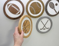 Plaque murale personnalisée en MDF antique Signe de décoration Cadeau peint à la main Signes de sport multifonctions pour chambre d'enfants