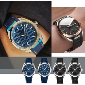 Correa de Reloj de Caucho de 20 mm al por Mayor para <span class=keywords><strong>Omega</strong></span> <span class=keywords><strong>Seamaster</strong></span> AT150, Correa de Reloj Suave, Cómoda e Impermeable - Product Image 3