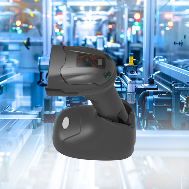 LONVILL Wireless Network Port Industrial Handheld Barcode Scanner with POE Power Supply Base