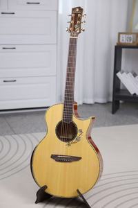 جيتار صوتي من خشب التنوب الصلب <span class=keywords><strong>41</strong></span> بوصة للمبتدئين والمتوسطين والمتقدمين، مجموعة كاملة مع 6 أوتار - Product Image 2