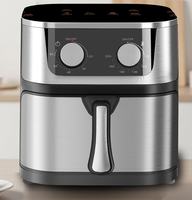 Friteuse à air sans huile en acier inoxydable 8L 12L à commande mécanique avec fenêtre de visualisation, faible MOQ