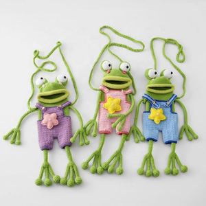 Customizable Crochet Frog Crossbody Phone Bag Cute Cartoon Artificial Style Crochet Bag - Product Image 6