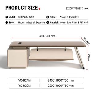 Escritorio de Oficina Moderno y Lujoso en Forma de L, Modular y Duradero, de Madera Sólida, con Cajonera Grande para Gerente/Abogado/Director Ejecutivo - Product Image 2