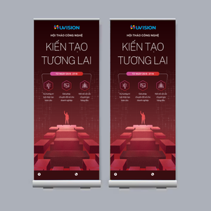 Uv cuộn lên biểu ngữ in ấn với nhôm đứng trong nhà quảng cáo hiển thị Việt Nam in ấn nhà máy - Product Image 1