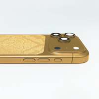 Pour iPhone 17 Pro : Cadre de téléphone plaqué or 24 carats, design de luxe, motif gravé profond, électroplaqué, populaire à Dubaï