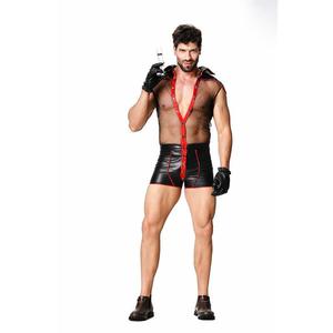 Men's <b>Sexy</b> Demon <b>Doctor</b> Bodysuit With Gloves And Syringe Costume For Halloween Role Play Tight Fit PU Material - Product Image 1