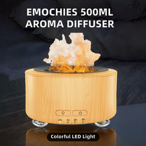 Diffuseur d'huiles essentielles Emochies pour bureau, hôtel, maison, humidificateur, 9 couleurs, lumière LED nocturne, faible <span class=keywords><strong>bruit</strong></span> 30 dB, fonction <span class=keywords><strong>de</strong></span> minuterie, citron - Product Image 2