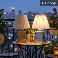 Lampe de table rechargeable avec base carrée en métal électroplaqué, plusieurs options de coloris, lampe de chevet moderne pour chambre, bureau, hôtel