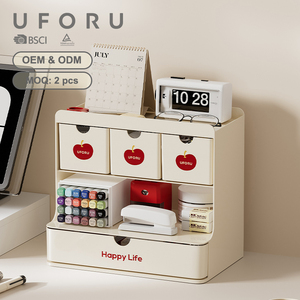 Organizador de Escritorio Moderno UFORU, <span class=keywords><strong>Caja</strong></span> de Almacenamiento de Plástico con Cajón <span class=keywords><strong>para</strong></span> Ahorrar Espacio, <span class=keywords><strong>para</strong></span> Oficina, Escuela, Portalápices de Lujo - Product Image 1