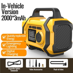 Jump With and <b>Pump</b>, 2500A <b>Battery</b> 150PSI Tire Inflator, up to 7.5L Gas&5.0L Compressor Starter Relay - Product Image 4