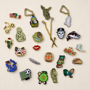 Direct Manufacturer Customizable Branding Mexican Talavera Art Lapel Pin for Luxury <b>Baseball</b> <b>Caps</b> Brands - Product Image 4