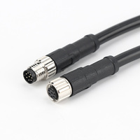 Câble étanche M8-Câble de capteur d'automatisation, câble de sécurité extérieur Connecteur d'aviation à 8 conducteurs IP67, câble de connexion LED