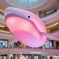 Ballon gonflable géant réaliste en forme de baleine pour spectacles sur scène, décorations de festivals de musique et utilisation promotionnelle