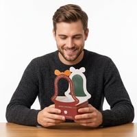 Boîte d'emballage pour gâteaux et bonbons de Noël tendance, en carton blanc rouge-vert, pour la veille de Noël