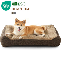 Lit pour chien orthopédique matelassé en fourrure de lapin, moderne et luxueux, avec coussin de soutien, canapé-lit pour chien, respectueux de l'environnement