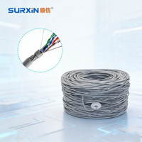 Kabel Jaringan Cat 5e UTP 24AWG CCA Cat5e Kabel LAN Ethernet 100 200 305m SF/UTP Kabel Ethernet Indoor Outdoor