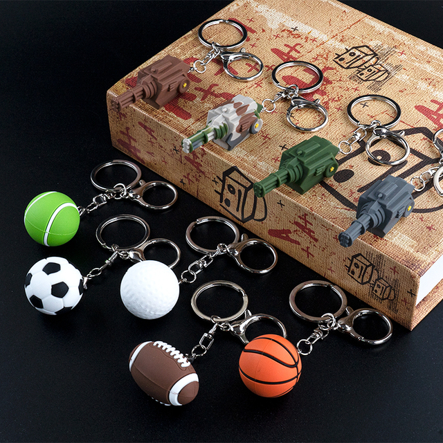 Orange Guy Model 7084 Factory Direct Wholesale Rubber Gatling Gun PVC Basketball 3D Soft Sports Multifunction Christmas Keychain