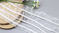 Dentelle à volants double face de qualité supérieure en organza blanc pour robe et vêtement