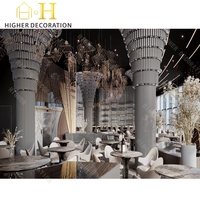 Design d'intérieur de restaurant d'hôtel haut de gamme, mobilier de restaurant sur mesure, tables et chaises durables pour la décoration des restaurants