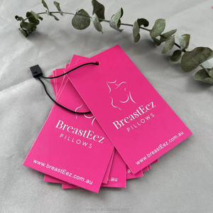 Sang Trọng Biểu Tượng Tùy Chỉnh Áo Màu Hồng Giấy Treo <span class=keywords><strong>Tag</strong></span> Vàng Lá Dập Dây Quần Áo Nhãn Tùy Chỉnh Quần Áo Thiết Kế Nhãn Với Logo - Product Image 5