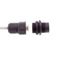 Prise femelle RJ45 étanche IP67 à montage sur panneau pour éclairage LED de plantes, à souder sur circuit imprimé