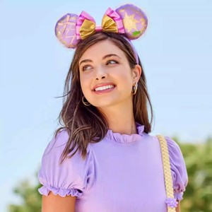 Bandeau oreilles de souris 2025 Cendrillon <span class=keywords><strong>Raiponce</strong></span> Princesse Arc Minnie Oreille Couvre-chef pour adultes enfants Bandeau vacances - Product Image 2