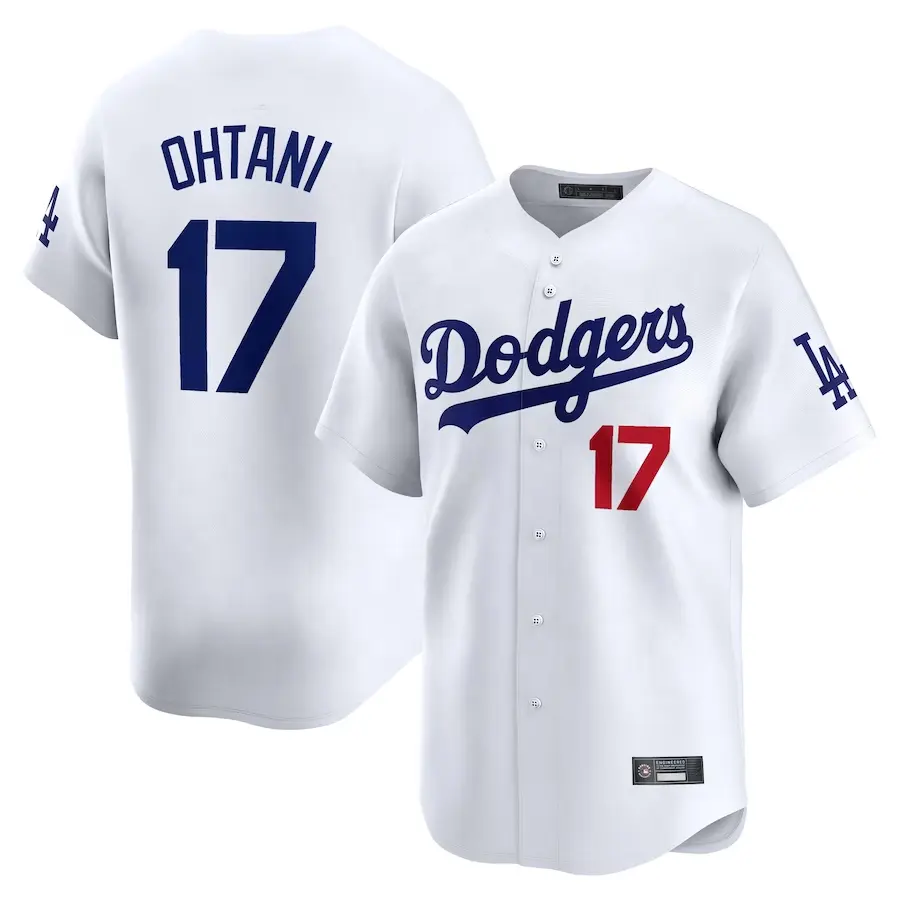 2024 nueva camiseta de béisbol de jugador limitado de Los Ángeles Shohei Ohtani número 17 blanco cosida para hombre