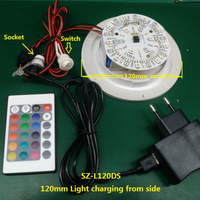 Module lumineux LED RGB rechargeable à commande à distance, 120 mm, 24 LED 5050SMD, moderne, à visser, 16 couleurs, en plastique, pour usage intérieur