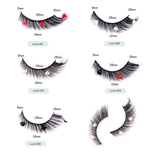 5 Stili di Ciglia Finte a Occhio di Volpe con Strass, 10-12mm, Fatte a Mano, per San Valentino e Feste, Vendita all'Ingrosso - Product Image 4