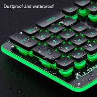 LANGTU LT600 Set Keyboard dan Mouse Nirkabel, Backlit Isi Ulang Daya untuk Game Rumah Laptop Kantor