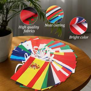 Ensemble de 100 drapeaux de pays en guirlande - Drapeaux du <span class=keywords><strong>monde</strong></span> entier colorés, durables, mini drapeaux en polyester - Product Image 4