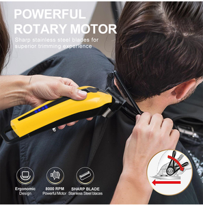 Tondeuses à <span class=keywords><strong>cheveux</strong></span> électriques rechargeables professionnelles en gros, tondeuses à <span class=keywords><strong>cheveux</strong></span> sans fil personnalisées avec logo pour salon et hommes - Product Image 3
