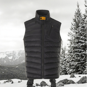 <b>Black</b> <b>Men's</b> Winter Puffer Vest Stand Collar Quilted Down Alternative Zip Up <b>Waistcoat</b> Outdoor Outerwear - Product Image 3